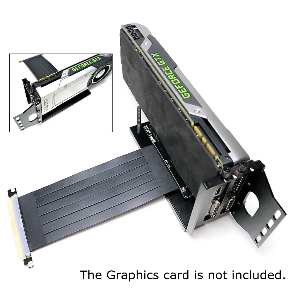 PCI- E 3.0 16X กราฟิกการ์ดแนวตั้ง Kickstand/ฐาน ATX กรณียืดหยุ่นสายเชื่อมต่อ Riser การ์ดขยายพอร์ตอะแดปเตอร์สําหรับ GPU