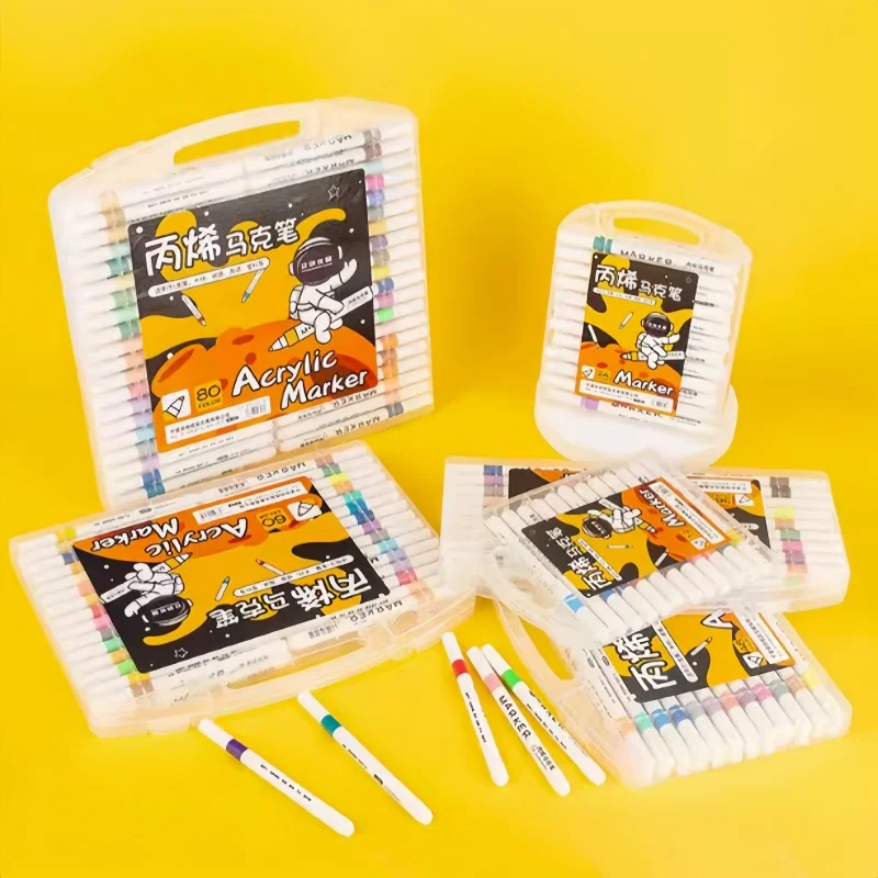 

12/24/36/48/60/80 Acrylic marker pen, graffiti pen, not easy to penetrate color, quick-drying, water-based brush