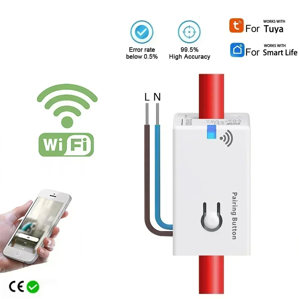 Smart WiFi Energy Meter 1-50A Real-time Power Monitoring For Tuya Home-Assistant Circuit Breaker Panel Electric Usage-Tracker
