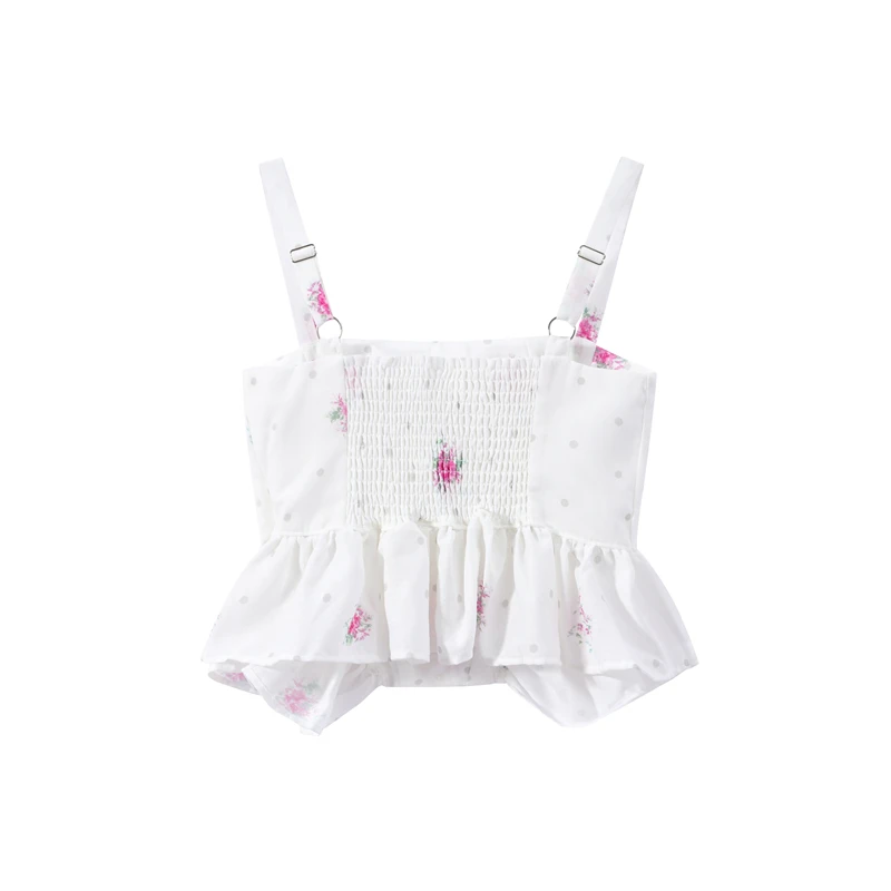 Eleganter bedruckter Damen-Westen-Hosenanzug, ärmelloses Oberteil mit Blumenmuster, plissiert, weit geschnittene Hose, Damen-Set, Sommer-Herbst 2026, Damen-Sets – Detail 19