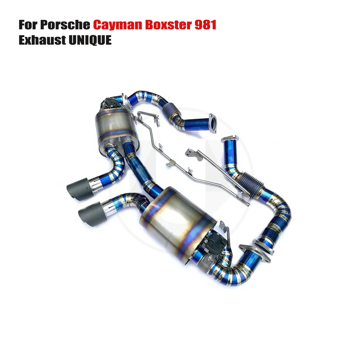 UNIQUE Designs 2008-2012 Porsche Cayman Boxster 987.2 2.9L 3.4L TC4 titanium sports Valved  Exhaust System