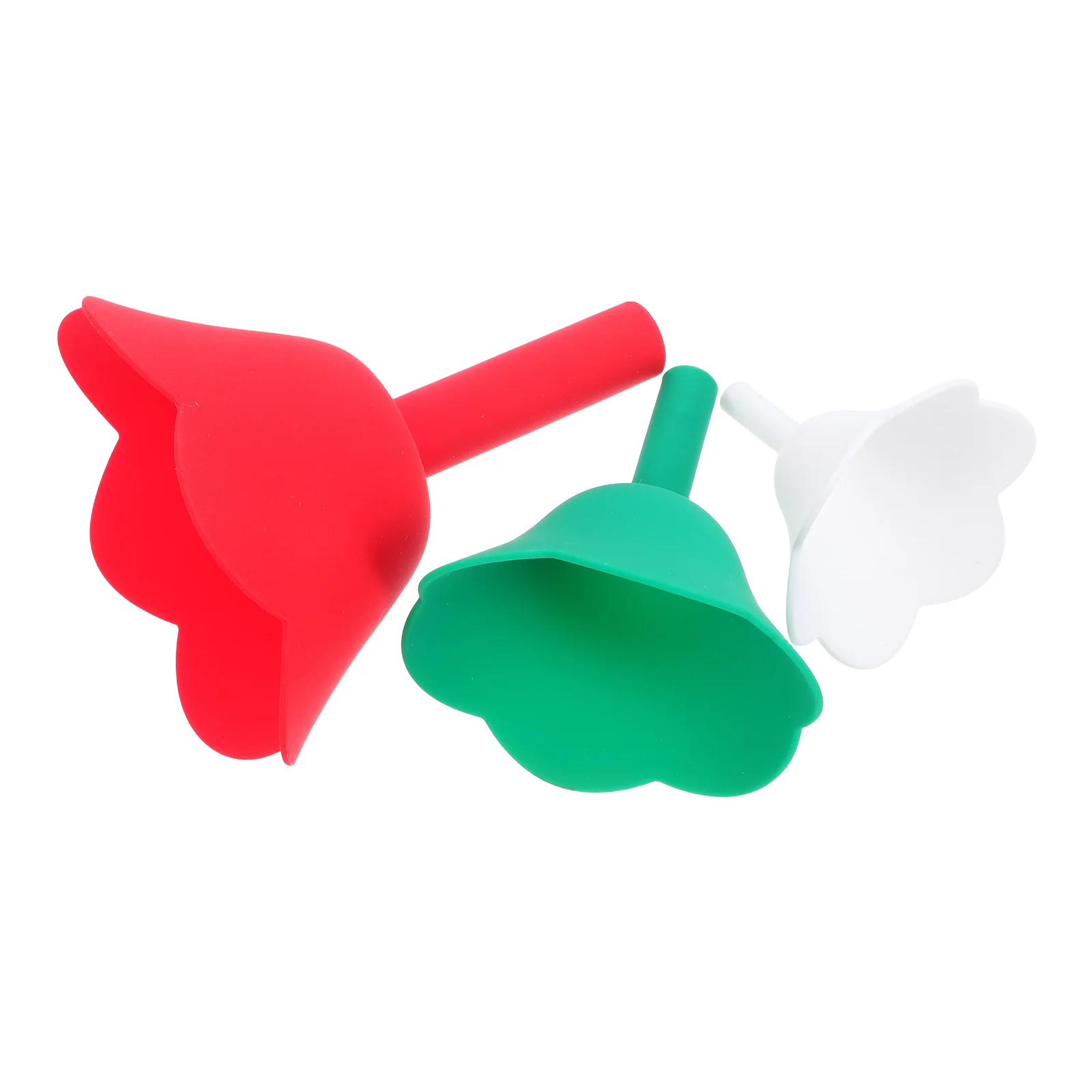 Embudos de silicona para aceite de flores, juego a prueba de derrames, embudo de cocina de transferencia de líquido fácil para uso en aceite, vinagre y soja, 3 uds.