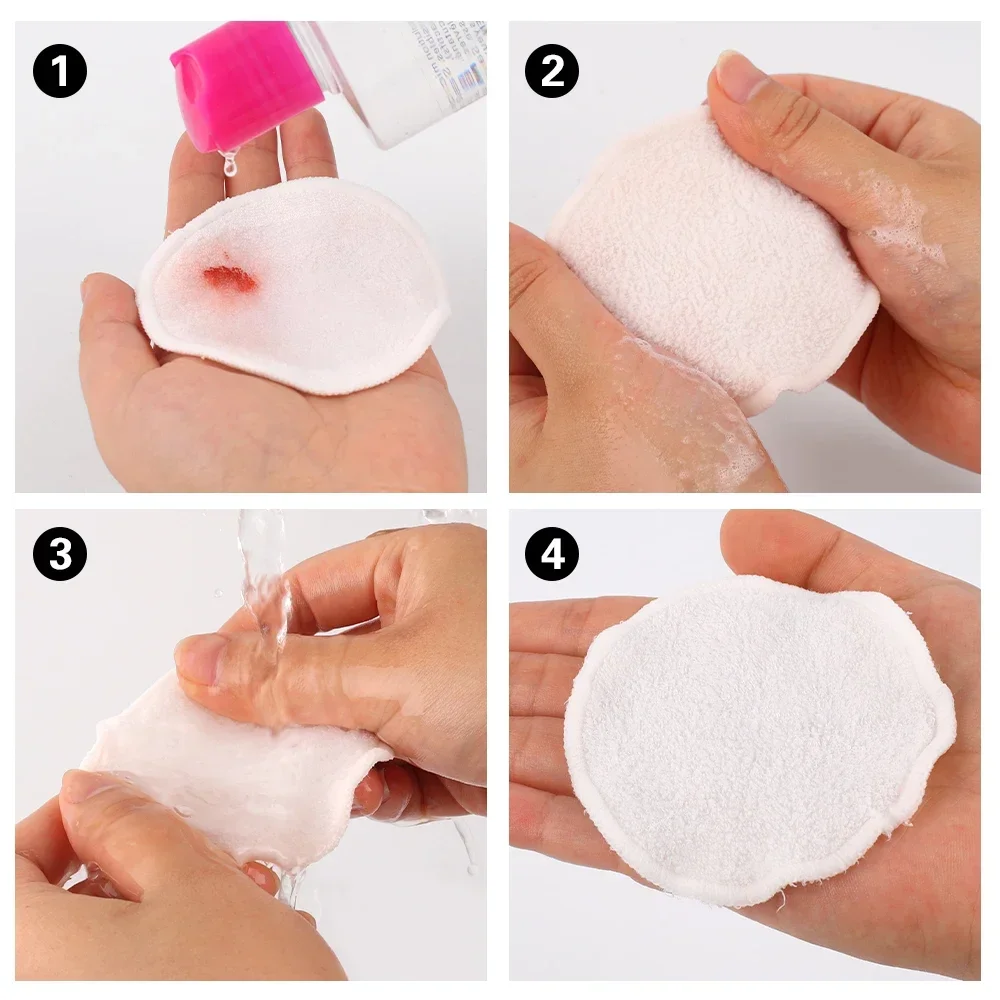 10pcs Reusable Bamboo Cotton Makeup Remover Pads Washable Rounds Cleansing Facial Cotton Make Up Removal Pads Tools 1/5/10pcs