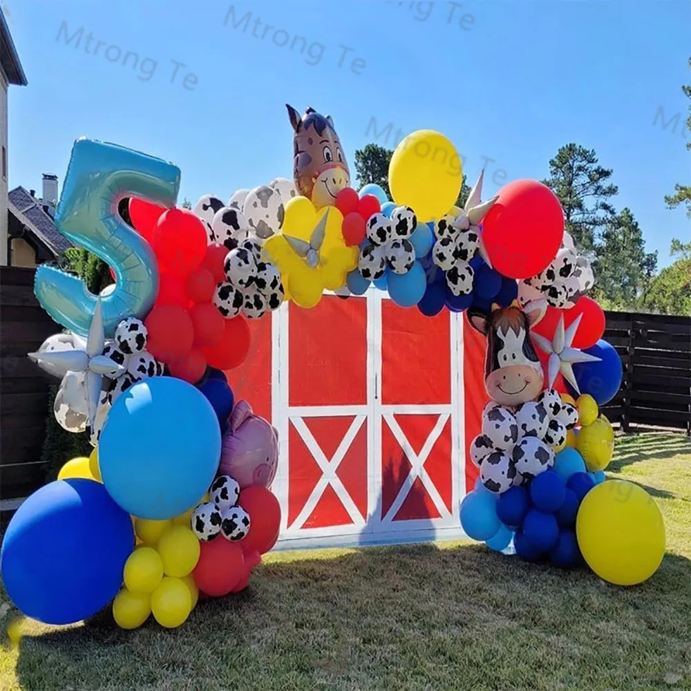 

1set Farm Party Decoration Balloon Garland Arch Kit Cow Animal Birthday Backdrop Latex Air Globos Baby Shower Kids Supplies