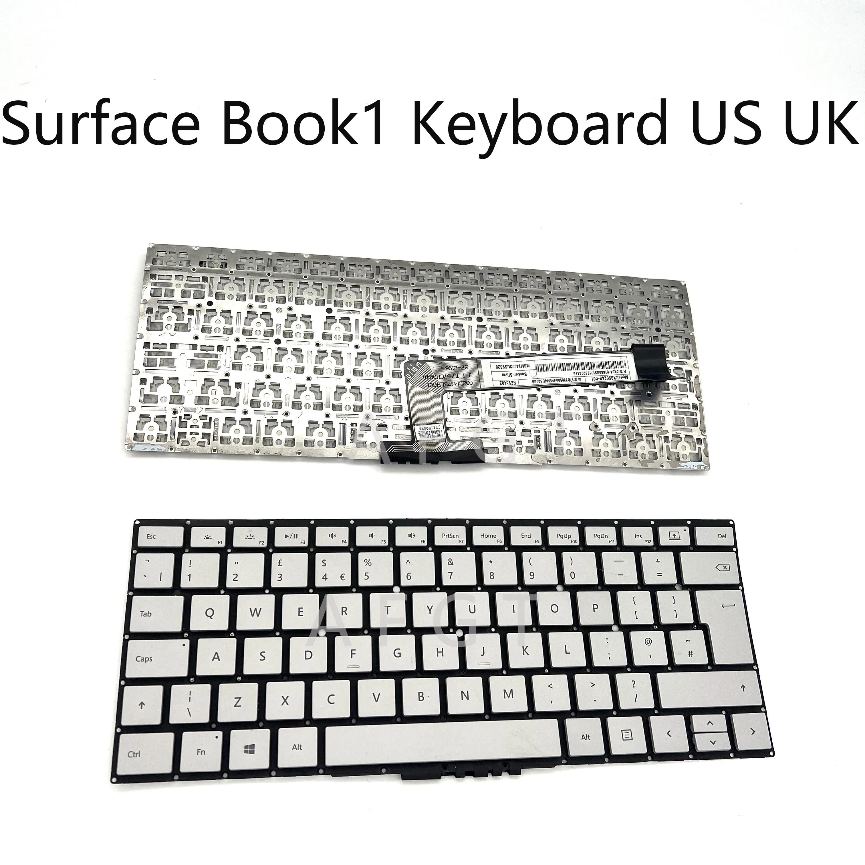 Imagem -02 - Teclado Original para Microsoft Surface Book1 Prata Eua Reino Unido 135 Polegadas 1703 1704 1705