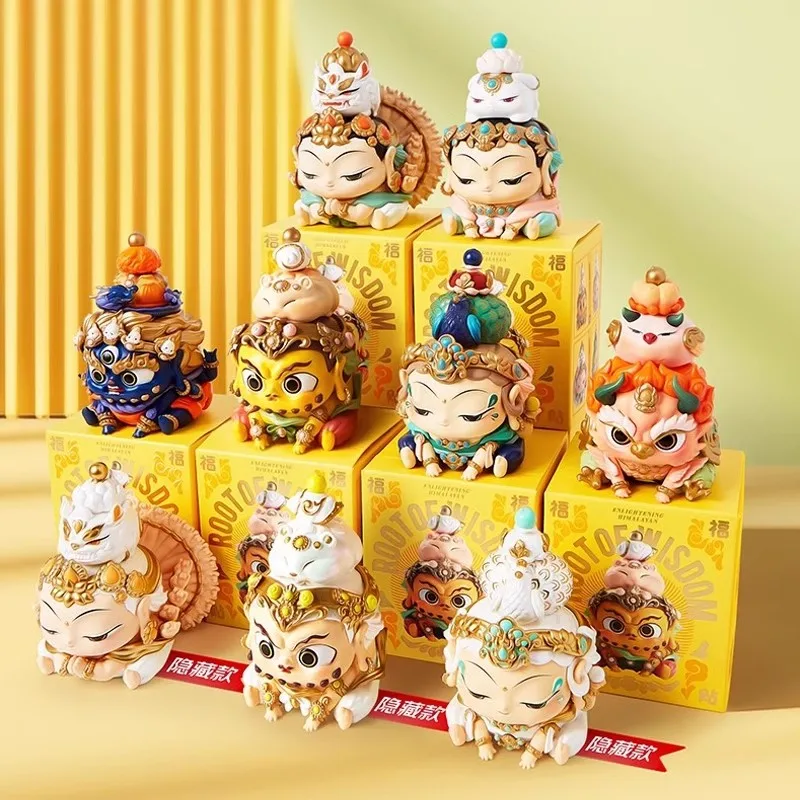 Five Blessings Root Of Wisdom Series Blind Box Mystery Box Kawaii Action Figures Mascot Ornaments Home Car Desktop Decoration