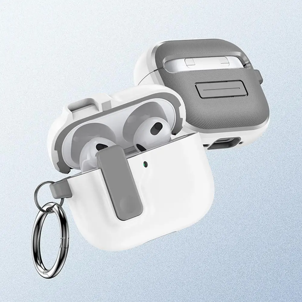 Custodia protettiva Custodia morbida in TPU antiurto con custodia a moschettone per custodia per cuffie Apple Airpods 4