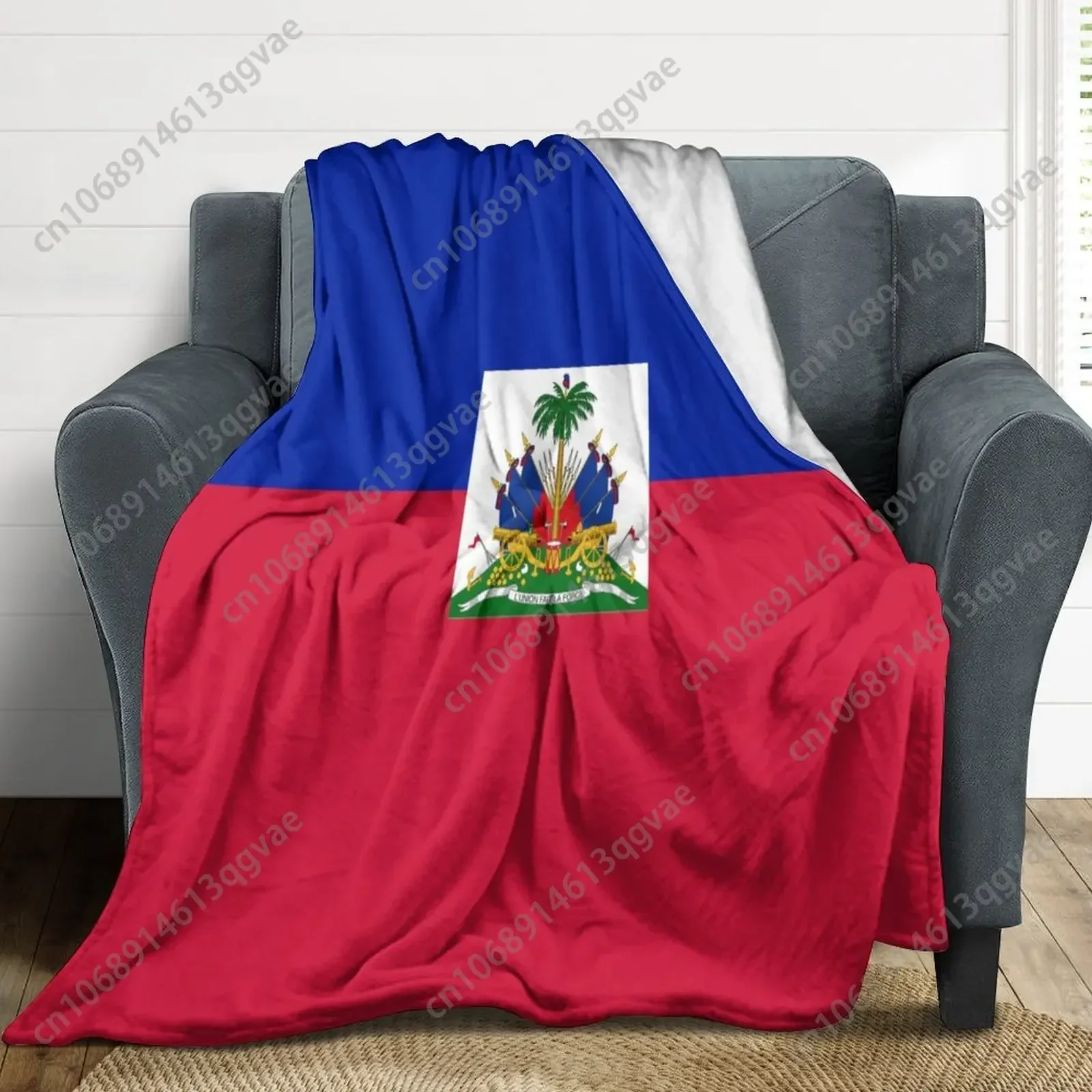 Haiti Flag Flannel Blankets Are Soft Comfortable and Warm Perfect for Winter Naps Homes Offices Travel Camping and More 3