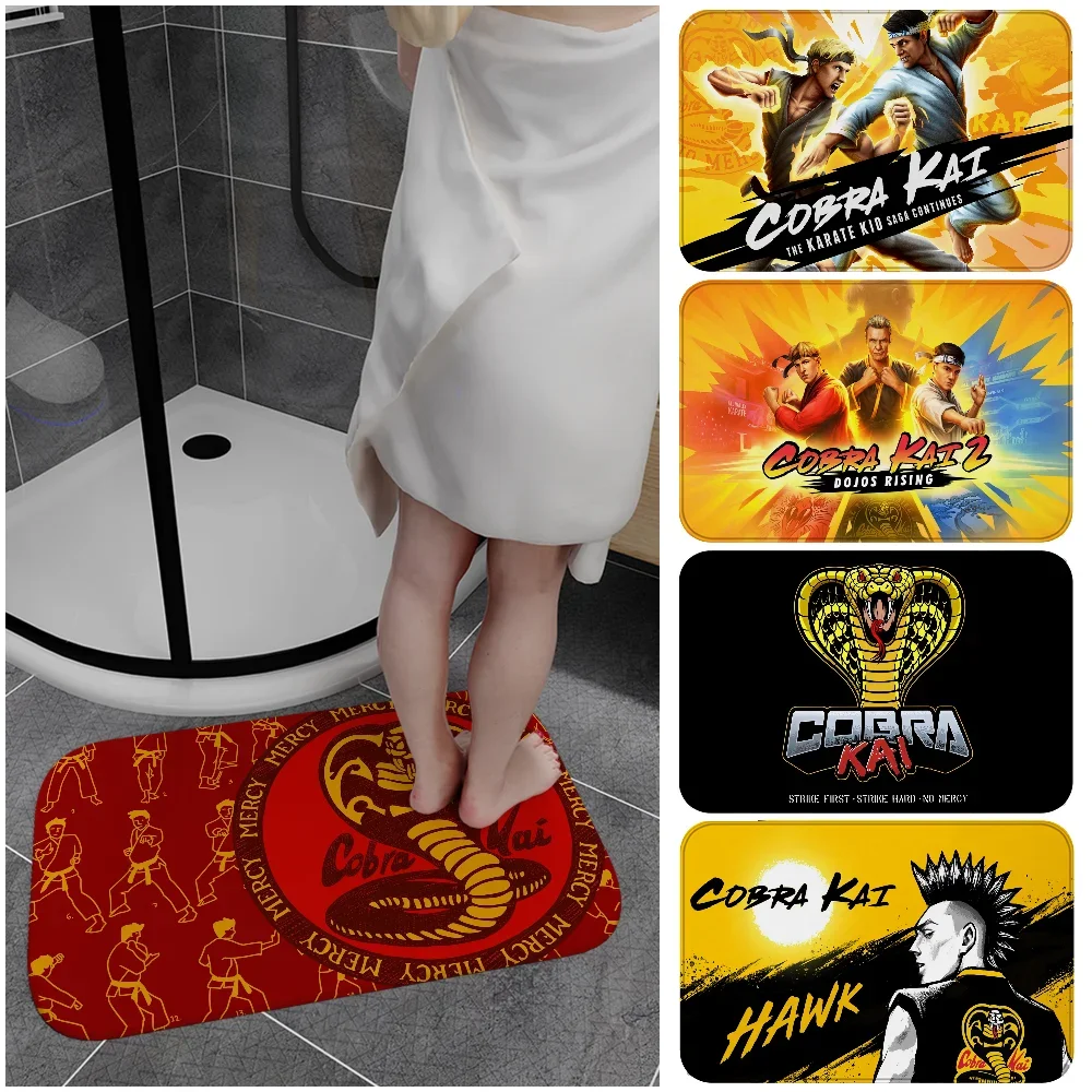 

1PC American Classic Kung Fu Comedy Movies Cobra K-Kai Floor Mat Entrance Mat Anti-slip Home Soft Front Door Indoor Outdoor Mat