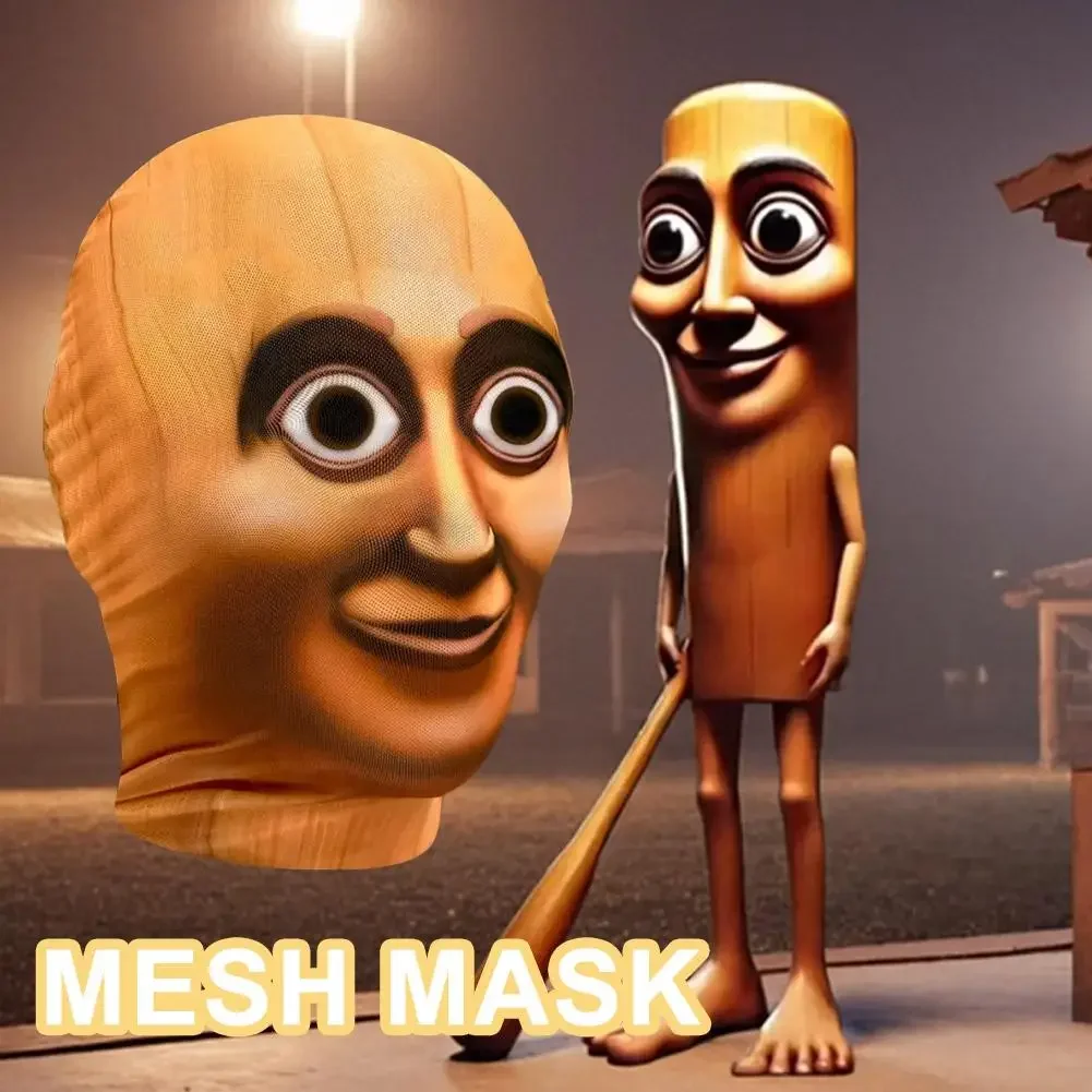 Tung tung tung sahur máscara de equitação engraçado respirável malha tecido máscara 3d cosplay italiano brainrot anime ação