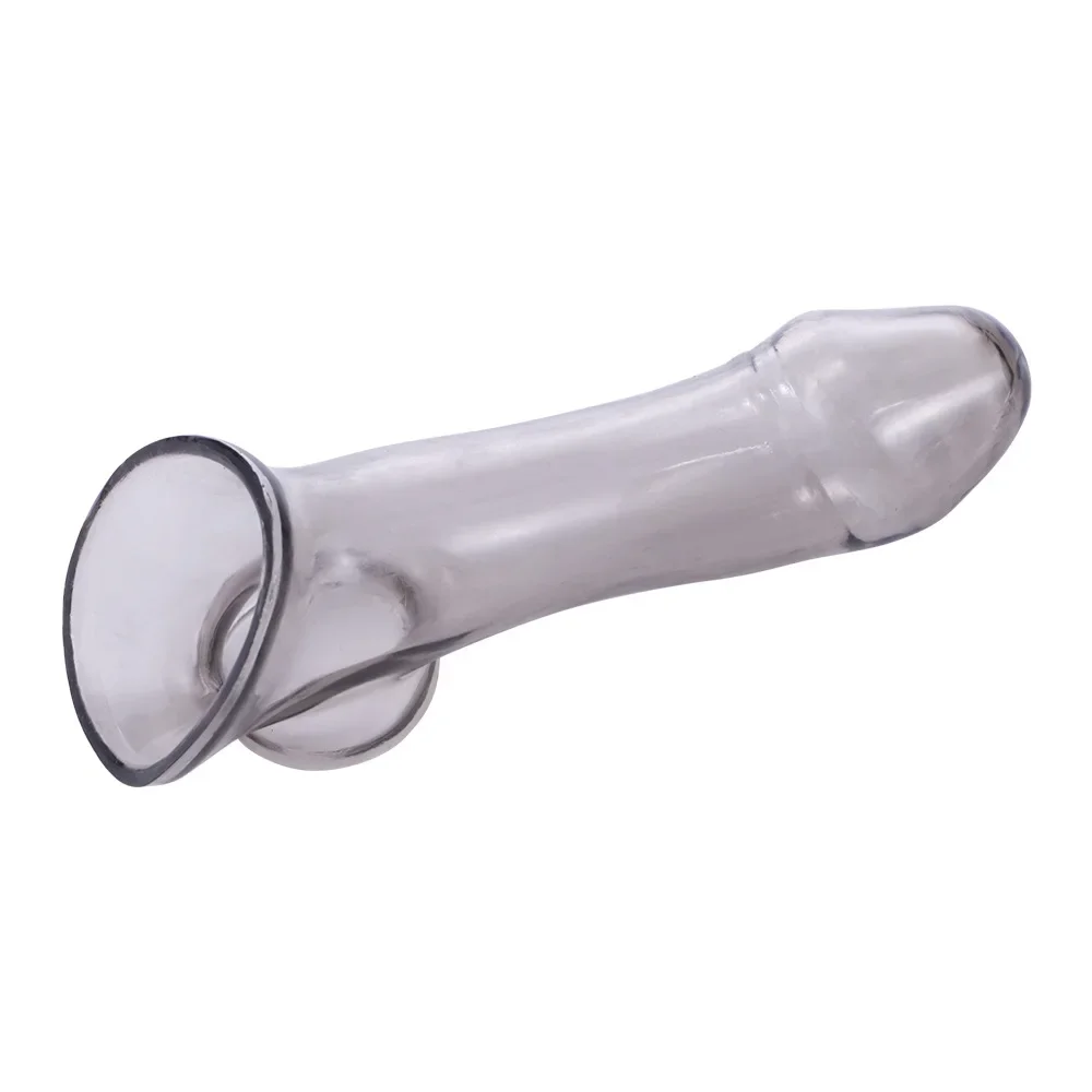 Silicone Men Penis Sleeve Penis Enlargement Condoms Penis Extension Sleeves for Adult Intimate Goods Reusable Condom Cock Rings