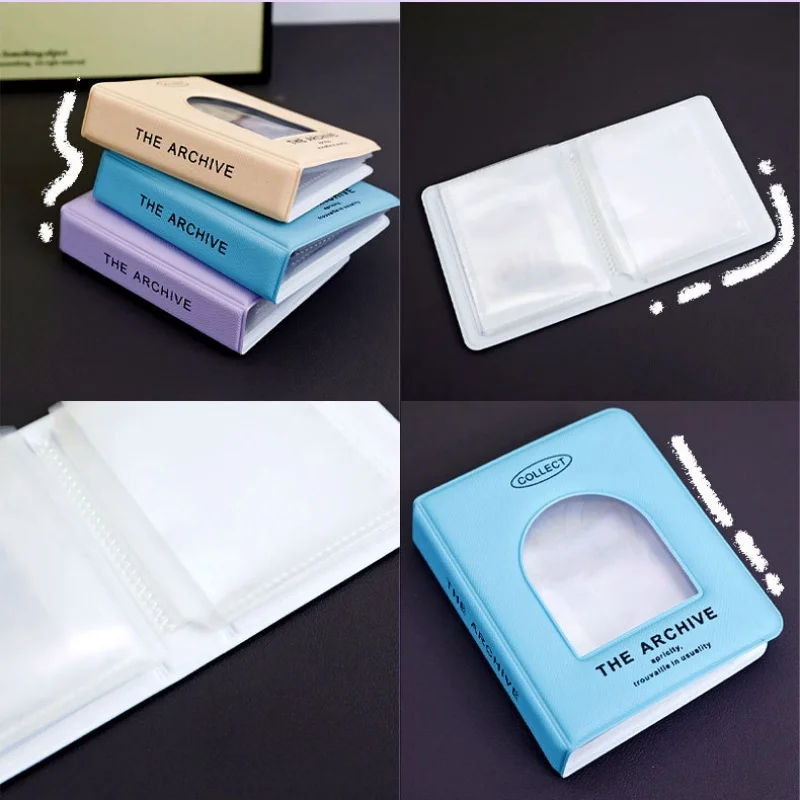 Cute Love Heart Hollow Ins Kpop Idol Card Photo Album Binder Photocards Photo Card with 20 Sleeves Card Collector Book Storage