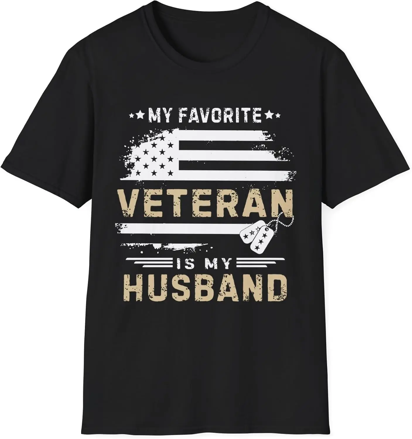 My Favorite Veteran is My Husband USA Flag Veterans Day T-Shirt Gift for Veteran Husband