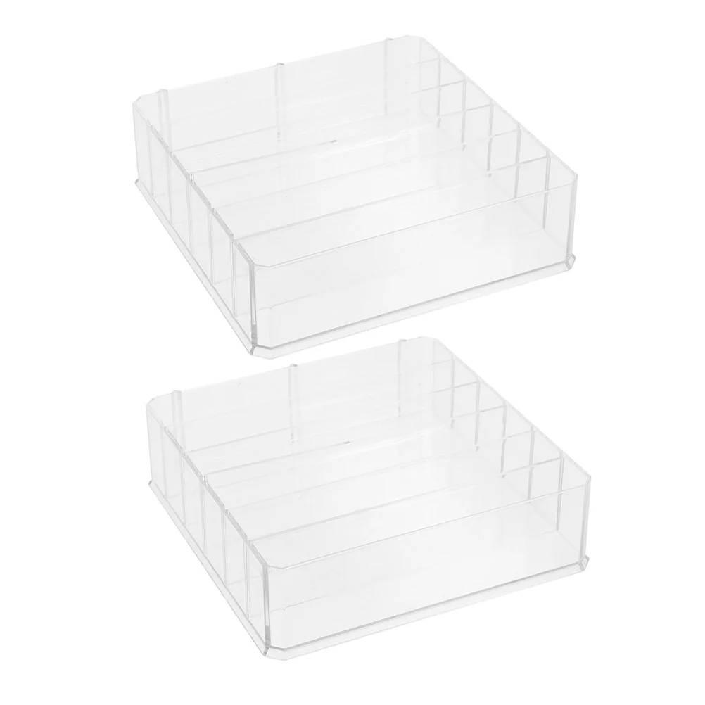 2 قطعة صناديق تخزين النقود متعددة الشبكة من الأكريليك منظم شفاف صينية النقود المدمجة لسطح المكتب لتخزين مغلف العملات المعدنية #1