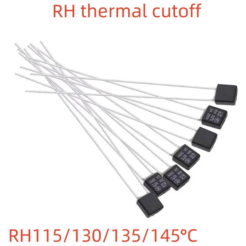 10/100 PCS Temperature Fuse Box RH 115--150 ℃ Fan Motor Thermal Fuse 2A 250V
