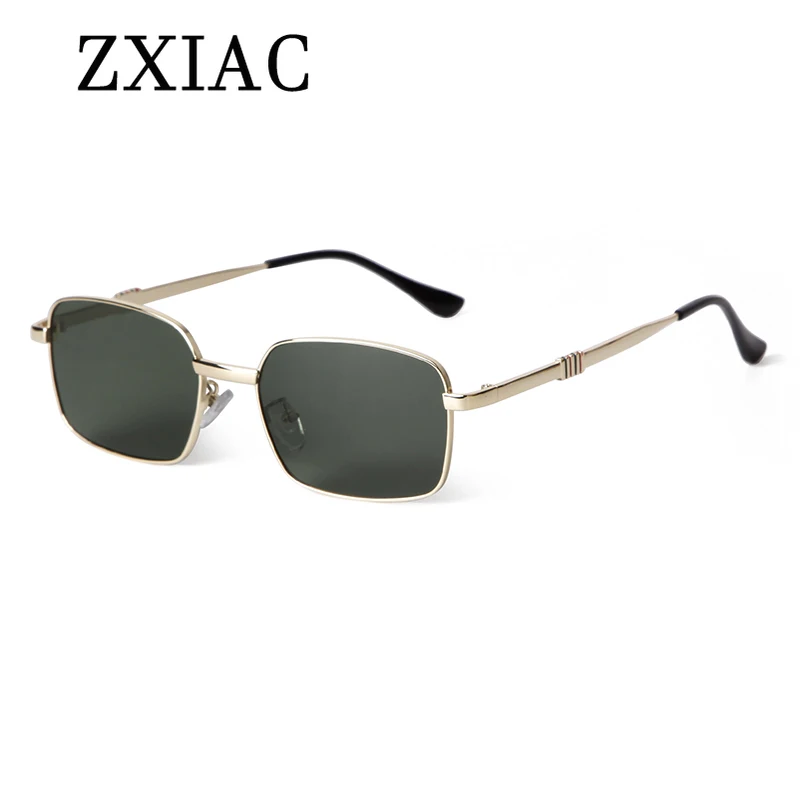 ZXIAC العصرية المعادن مستطيل الإطار النظارات الشمسية النساء Steampunk خمر رمادي عدسة نظارات شمسية للرجال نظارات ظلال Gafas دي سول