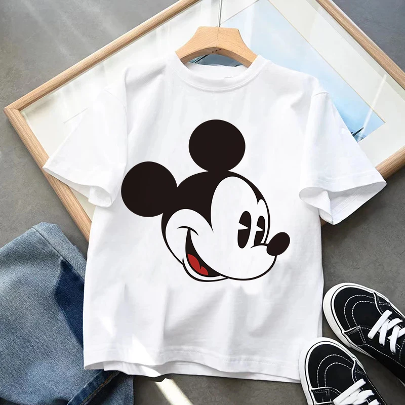 Funny Minnie Mouse Children T-shirt Kawaii Mickey Disney T Shirts Children Cartoon Casual Clothes Kid Girl Boy Top Tee Tshirt