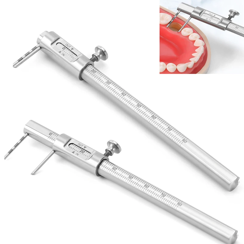 Dental Orthodontic Sliding Caliper 0-80mm Implant Measuring Gauge Scale Round