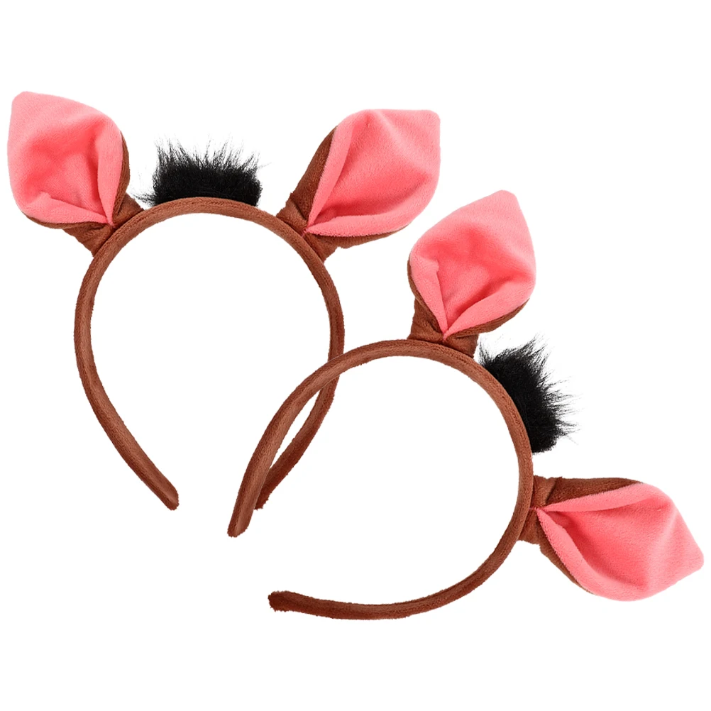 

2pcs Headb Cute Pig Ear Hair Accessories Fabric Animal Ears for Kids Dress up Lightweight Comfortable Cartoon Party