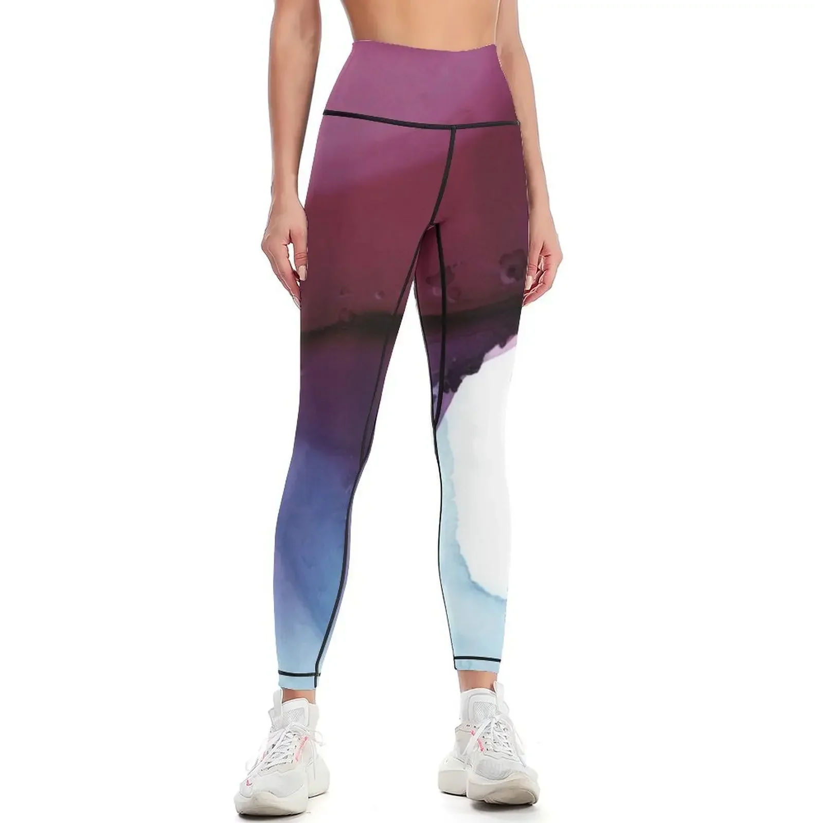 

Shades of Purple, Abstract Fluid Artwork Leggings gym sportswear woman Sportswear woman gym Women's trousers Womens Leggings