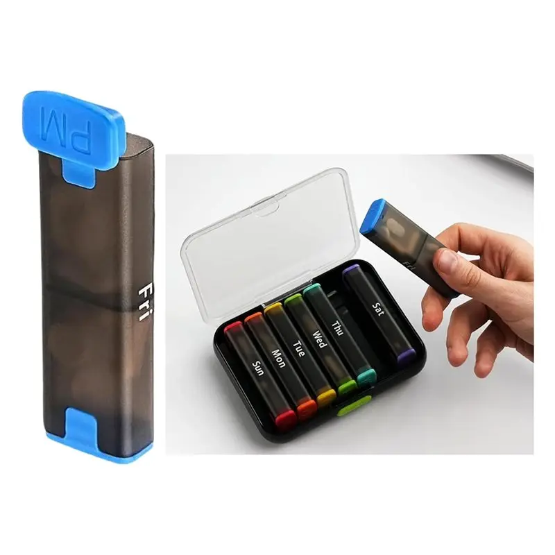 ABIT Easy Refill 7-Day Pill Organizer, Compact, Durable, Portable Water-Proof, Eco-Friendly Weekly Medication Storage