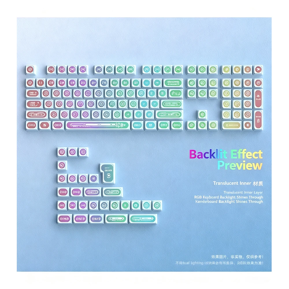 Personalized Keycaps Spot Opal Blue Keycaps Original Small Full Set of Mechanical Keyboards Sublimation Customization Trend