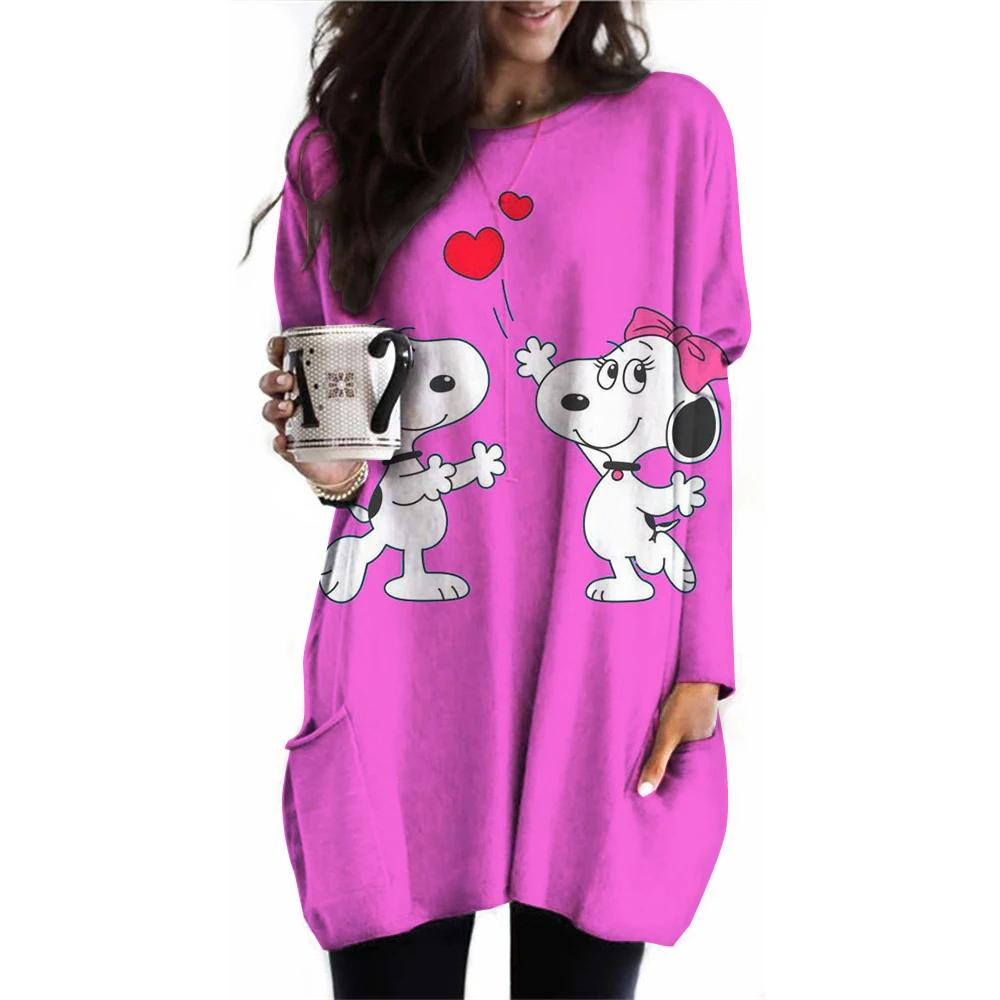 Snoopy Women\'s Long Sleeve T-shirt Autumn Casual Cute New Youth Women\'s Wear Y2k Kawaii 3D Printed High Quality