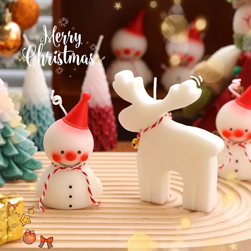 Christmas aromatherapy candles, Halloween gift set, wedding souvenirs: Christmas tree, reindeer, snowman, Christmas Eve, apples - Image 4