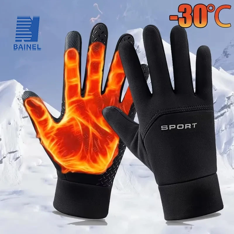 

Зимние теплые перчатки с сенсорным экраном, ветрозащитные, морозостойкие, для велоспорта, бега, пешего туризма, лыжного спорта, мужские и женские.