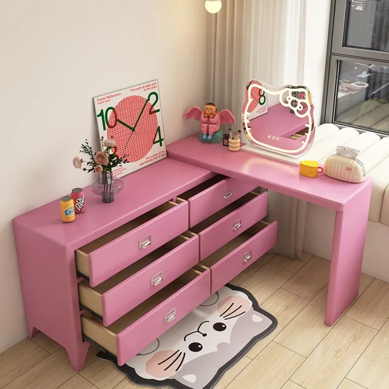 Modern Nordic Storage Vanity Table Mirror Stool Drawers Bedroom Dresser Makeup Luxury Beauty Schmink Tisch Home Furniture