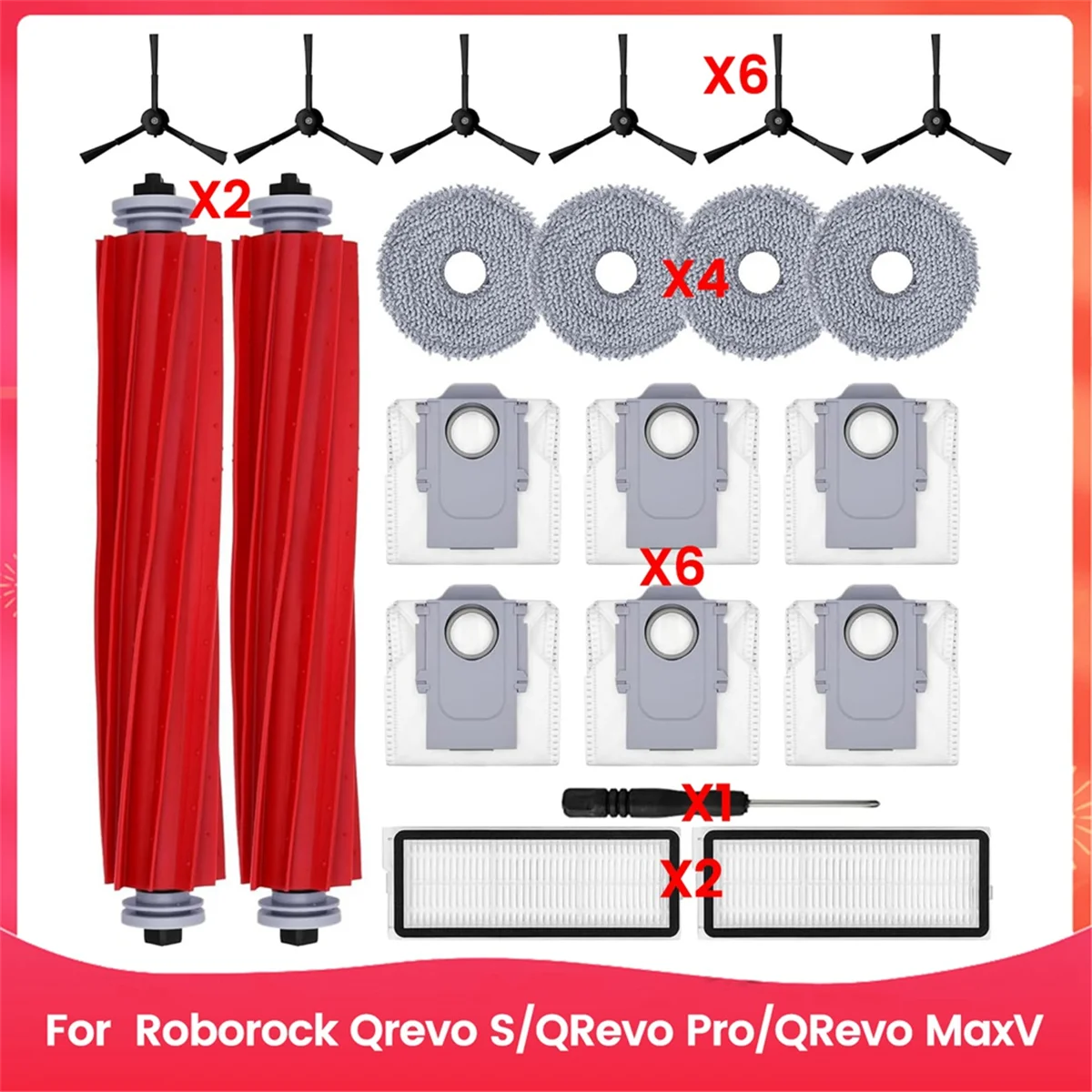 FZFZ Qrevo S/QRevo Pro/QRevo MaxV 메인 사이드 브러시 Hepa 필터 걸레 천 먼지 봉투 로봇 진공 청소기 부품