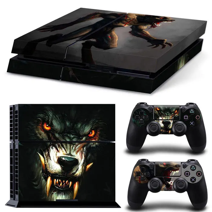 PS4用スカルパターン フルボディスキン バブルフリーPVCステッカー エアフローチャンネル付き HDマット仕上げ コンソール+コントローラー 2-in-1セット