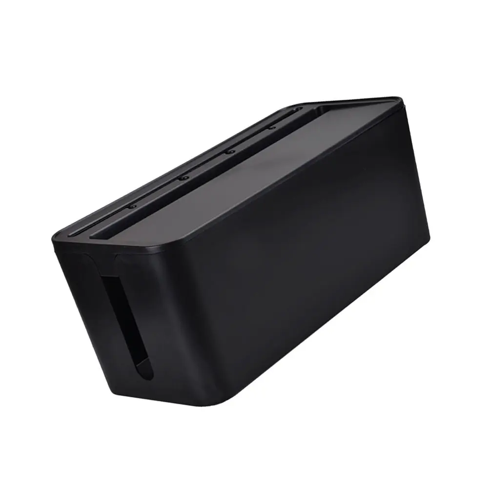Premium Ps Cable Storage Box Black Medium Size for Desk Wall Mount Organizing Power Strip Charger USB Hub Network Hub Household