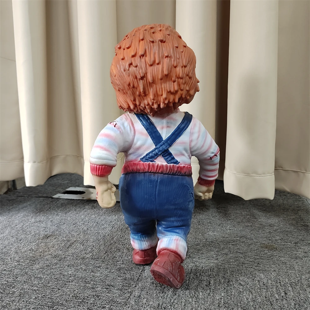 Jeu d'enfant 1:1 Chucky poupée debout Statue horreur Chucky Figure modèle jouet poupée à collectionner Halloween chambre décor accessoire enfants cadeau
