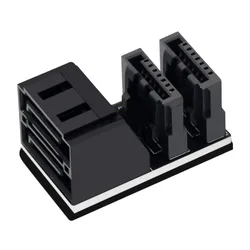 Double SATA 7Pin Female to 7Pin Male 90 180 Angled Turning Connector Power Adapter Elbow Motherboard Converter PC Space Test
