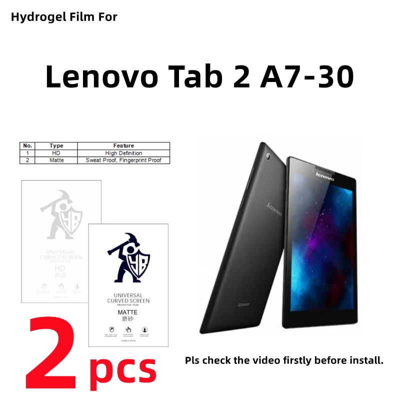 

2pcs HD Hydrogel Film For Lenovo Tab 2 A7-30 Matte Screen Protector For Lenovo Tab 2 A7-30 Clear/Frosted Full Cover Protection