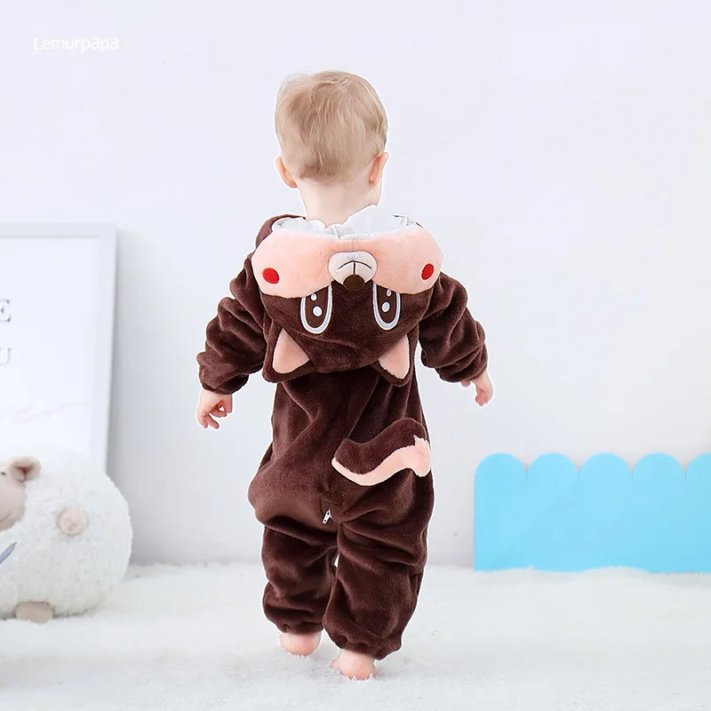 Squirrel Romper Baby Boy Girls Pajama Toddlers Winter Outfit Halloween Animal Suit Onesie Festival Party Bebe Clothes Kigurumis