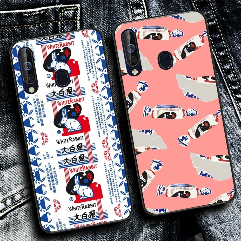 Kawaii White Rabbit Toffee Phone Case For Samsung A 10 11 12 13 20 21 22 30 31 32 40 51 52 53 70 71 72 73 91 13 shell