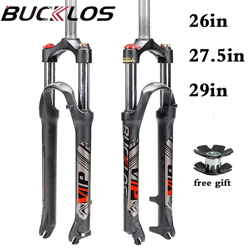 

BUCKLOS Mtb Fork 26/27.5/29er Bicycle Mechanical Suspension Fork Straight AL Mountain Bike Front Fork Travel 100mm Cycling Parts