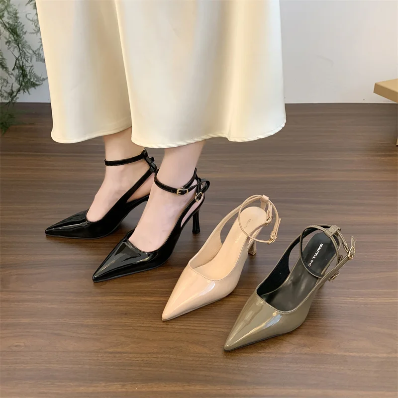 

Summer New Style Pointed Toe Women Sandals Fashion Ankle Strap Ladies Outdoor Dress High Heels Gladiator Sandals Zapatos Mujer