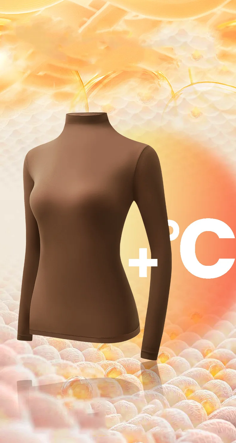 Women Autumn Winter Ultra-thin Close-fitting Base Layer Top Solid Color Elastic Long Sleeve Beauty Skin Clothes Warm Base Shirt