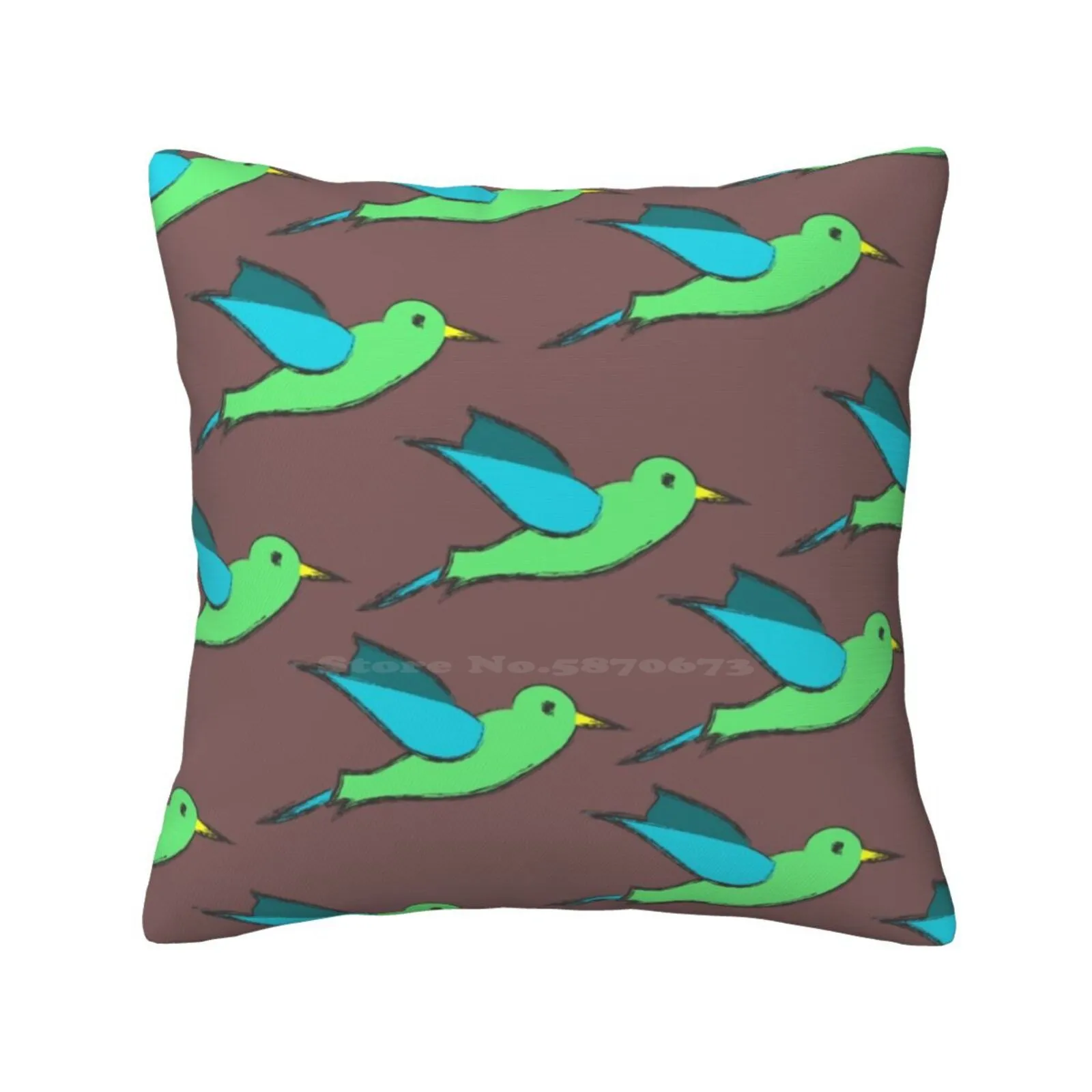 Cute Birds Home Sofa Car Cushion Cover Pillowcase Birds Animal Pattern Cute Girly Kid Vector