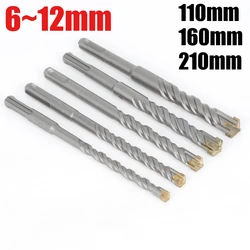 1Pc Concrete SDS Plus bit Cross Cutter head double auger Hammer 110mm 160mm 200mm Wall Brick Block Electric Hammer Masonry Bit