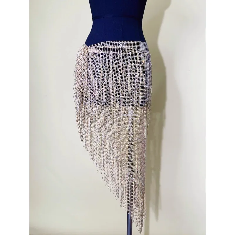 

Customized Mesh Diamond Hip Scarf Luxury Long Belly Dancer Exotic Dancewear Disfraz Mujer Carnaval Samba Carnival Costumes