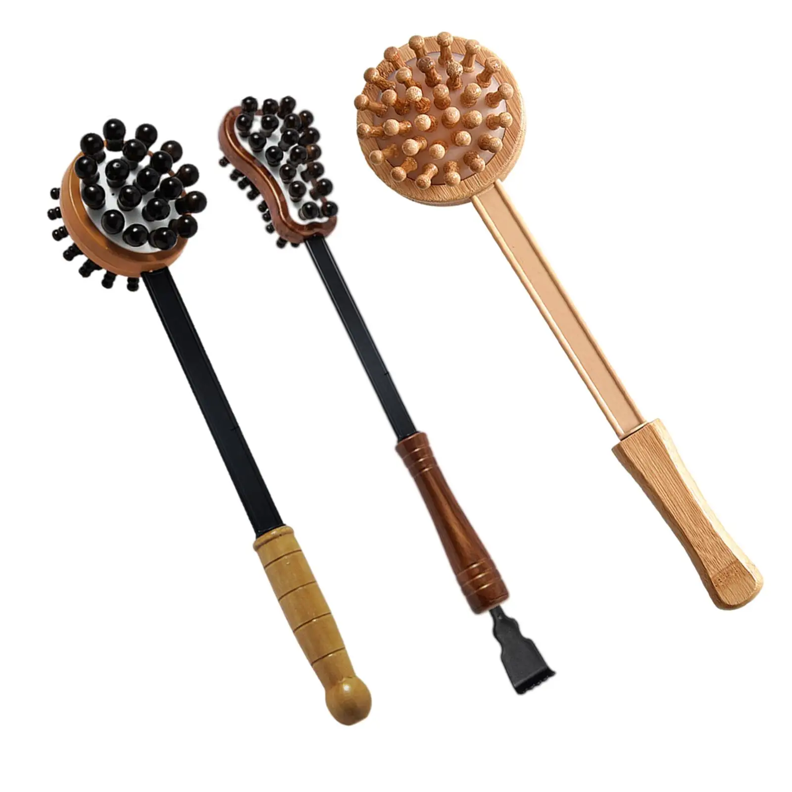 Double Head Back Scratcher Massager Stick Wood Handle ,Improve Body Function