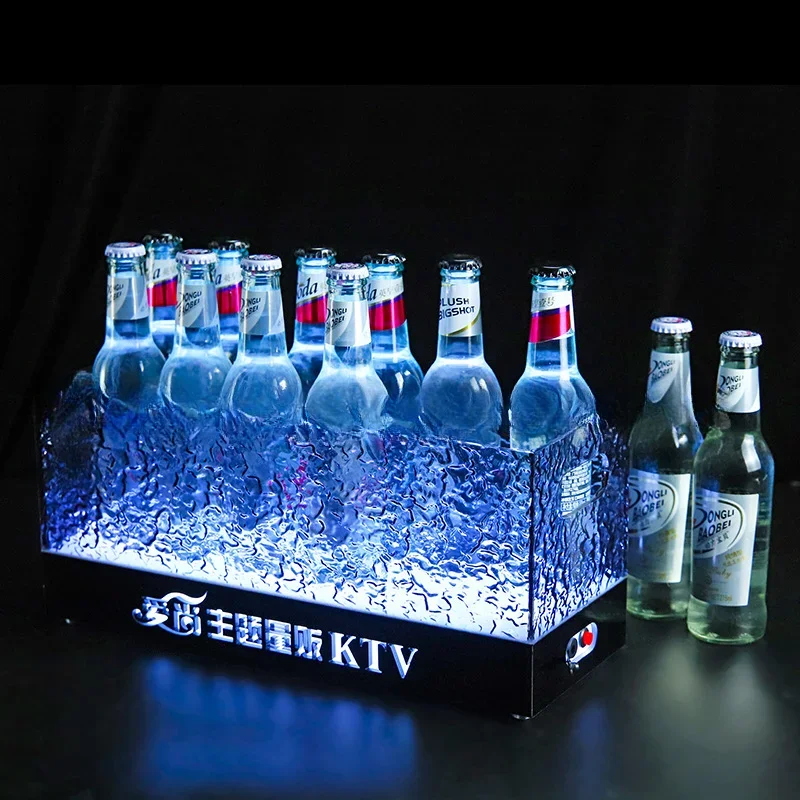 LED bar luminous ice bucket KTV special high-value beer frame champagne transparent ice ice cube wine holder base