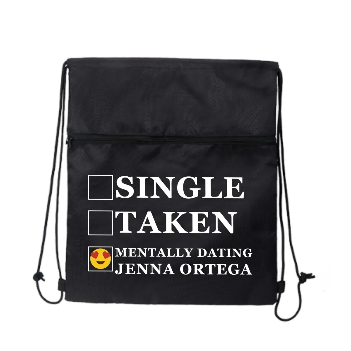 

Dating Jenna Fun — вдохновленный, Dating Jenna Ortega Design Черная повседневная сумка на шнурке, вмещает кошелек для телефона и многое другое