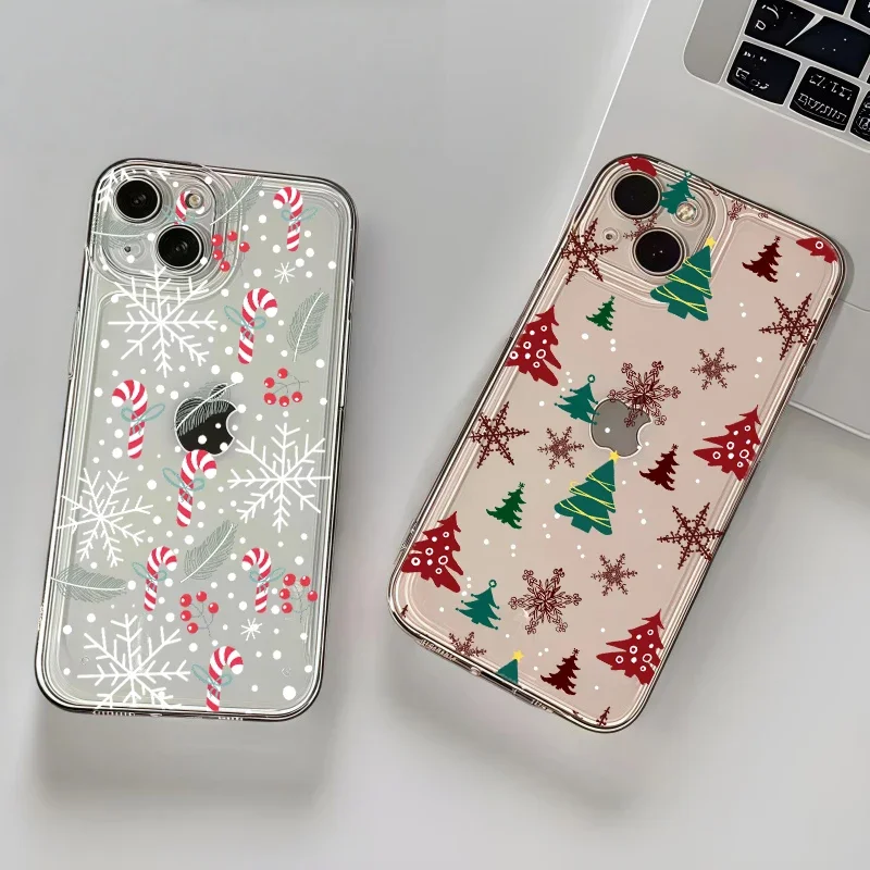 Casing Ponsel untuk Xiaomi POCO X7 Pro X6 X5 M3 X3 NFC X4 GT M4 F5 Mi 15T Pro 11 Lite 5G NE 11T Pohon Natal Santa Claus Kulit Transparan