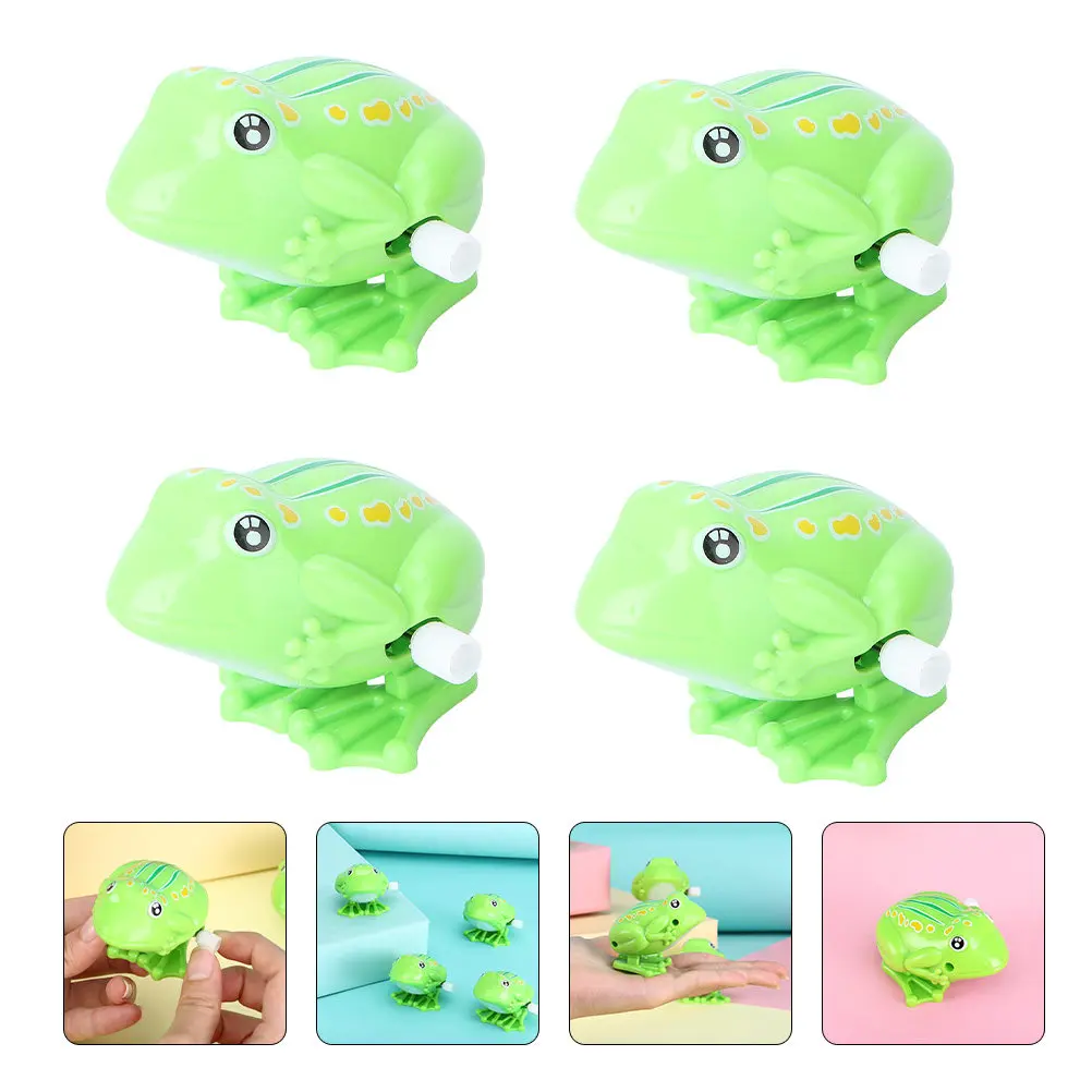 

4Pcs Clockwork Jumping Frogs Animal Playthings Creative Wind-Up Novelty Kids Interactive Early Learning Desktop Decoration