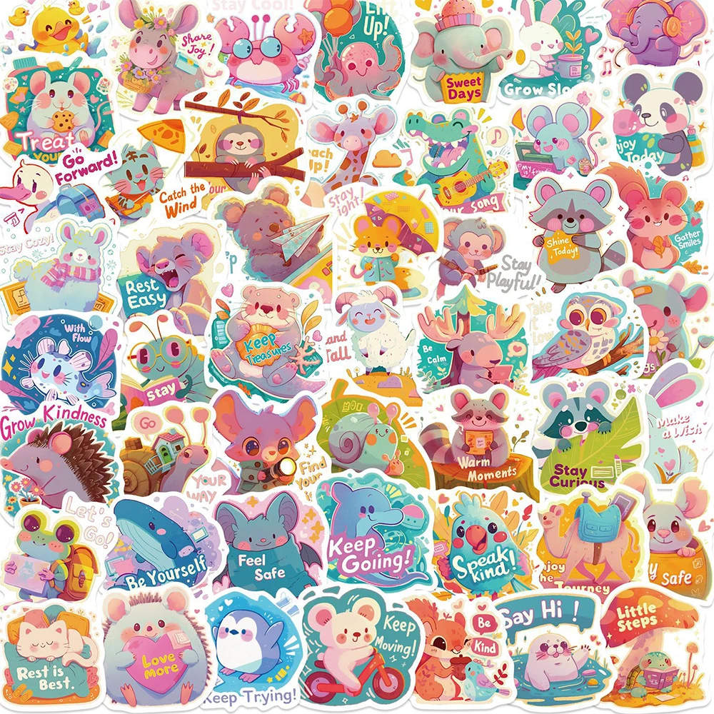 10/30/50pcs Kawaii Dessin Animé Dopamine Animaux Autocollants Mignon Esthétique Autocollants Enfant Jouet BRICOLAGE Papeterie Bagages Téléphone Graffiti Autocollant
